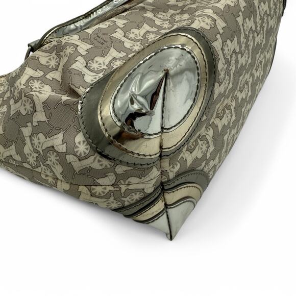 CELINE Handbag PVC Leather Gray Silver Auth bs17463 - Picture 4 of 11